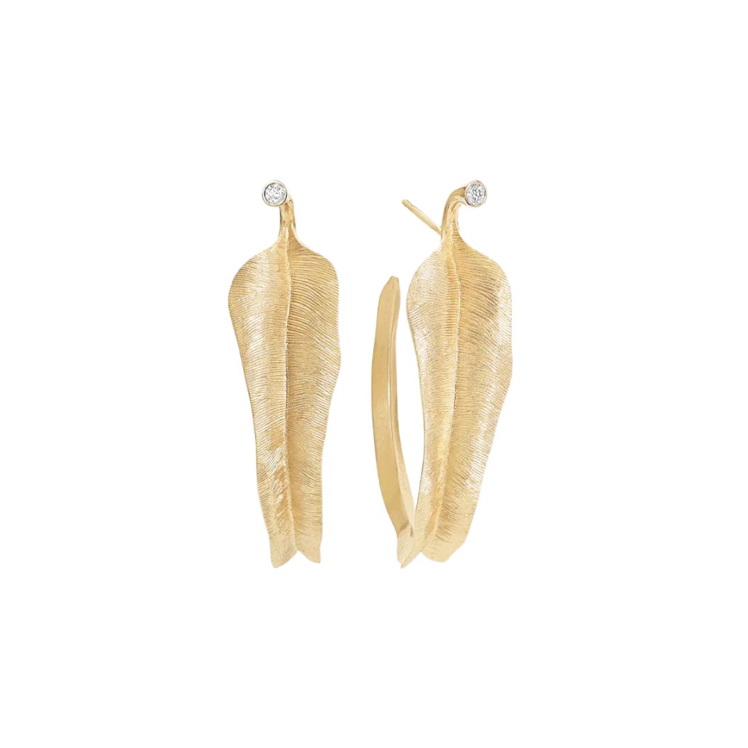 Ole Lynggaard Large Leaves Creol Earrings - Aurum Jewels