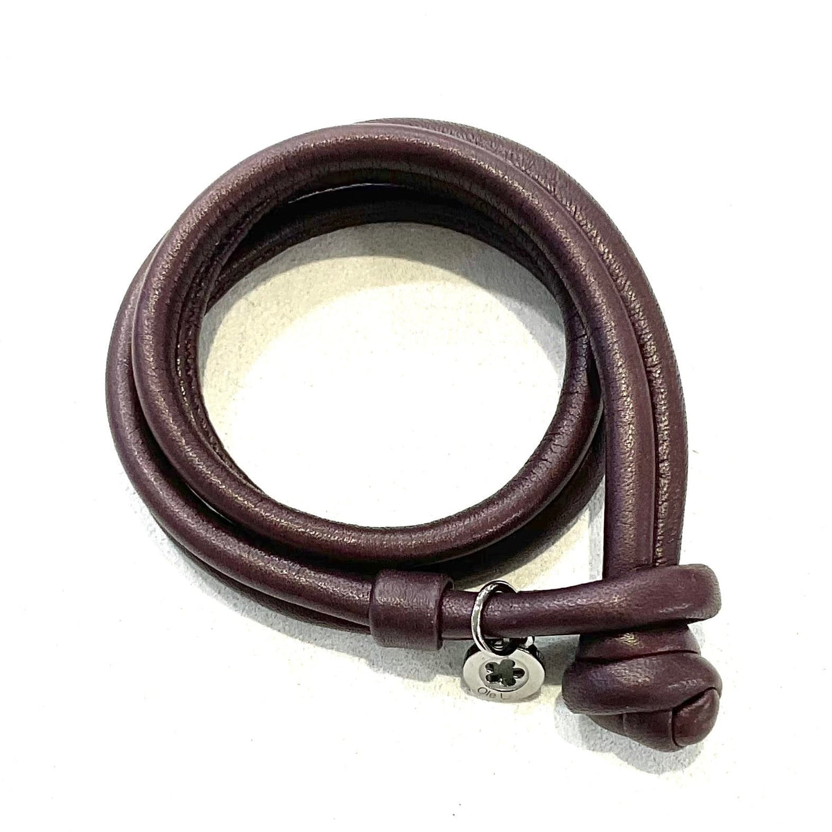 Ole Lynggaard Leather Bracelets in Aubergine - Aurum Jewels