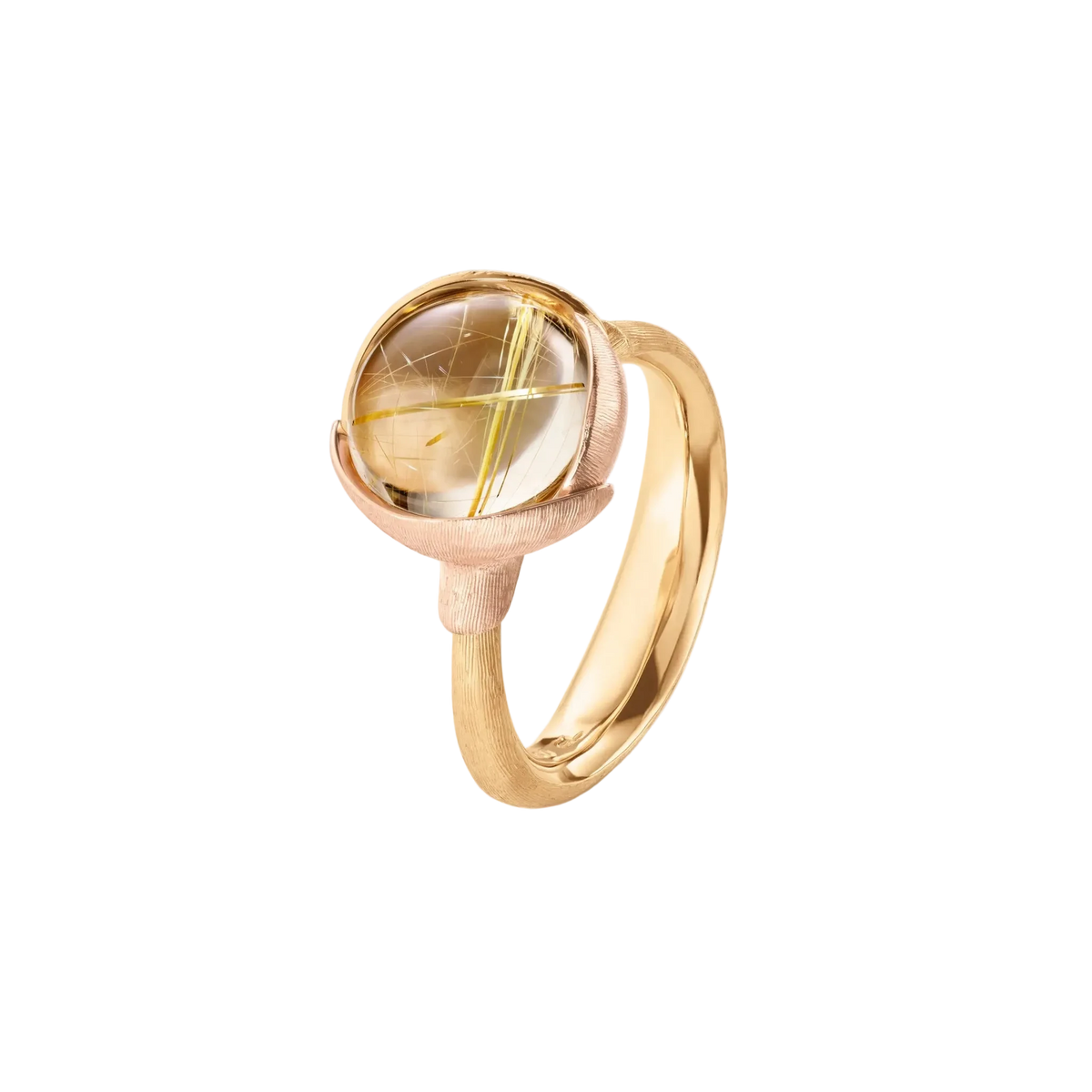 Ole Lynggaard Lotus 2 Rutile Quartz Ring - Aurum Jewels