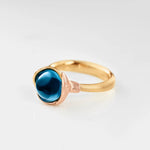 Ole Lynggaard Lotus Ring with London Blue Topaz - Aurum Jewels