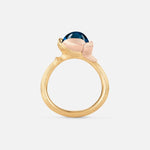 Ole Lynggaard Lotus Ring with London Blue Topaz - Aurum Jewels