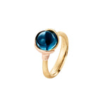 Ole Lynggaard Lotus Ring with London Blue Topaz - Aurum Jewels