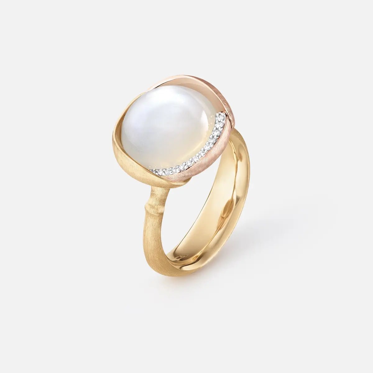 Ole Lynggaard Lotus Ring with Moonstone & Diamonds - Aurum Jewels