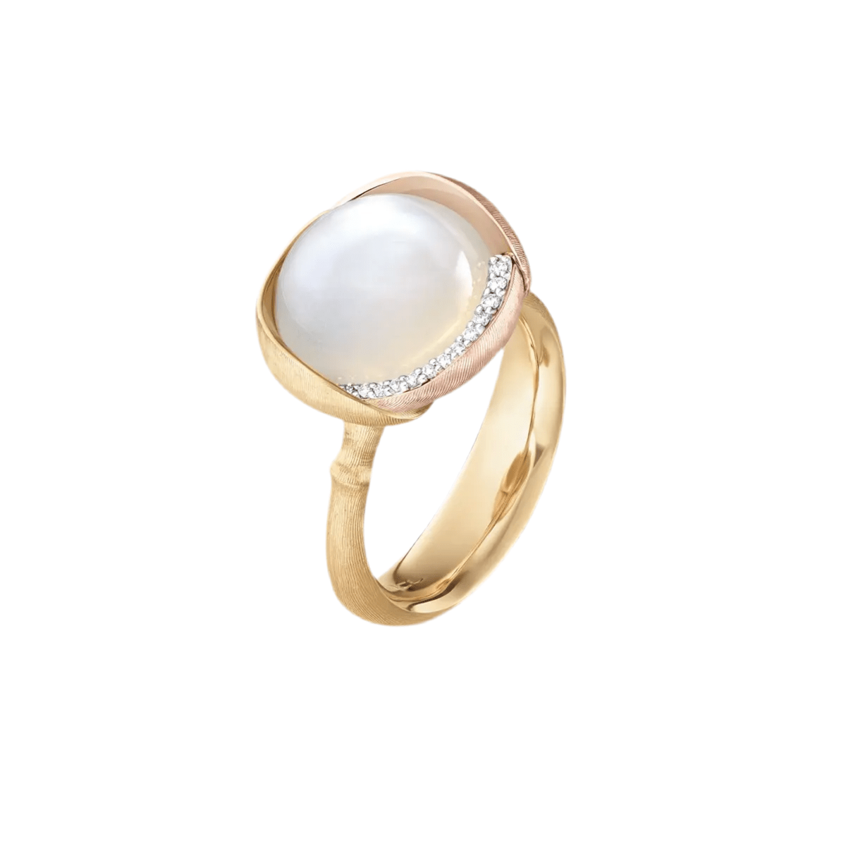 Ole Lynggaard Lotus Ring with Moonstone & Diamonds - Aurum Jewels