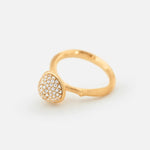Ole Lynggaard Lotus Ring with Pave Diamonds - Aurum Jewels