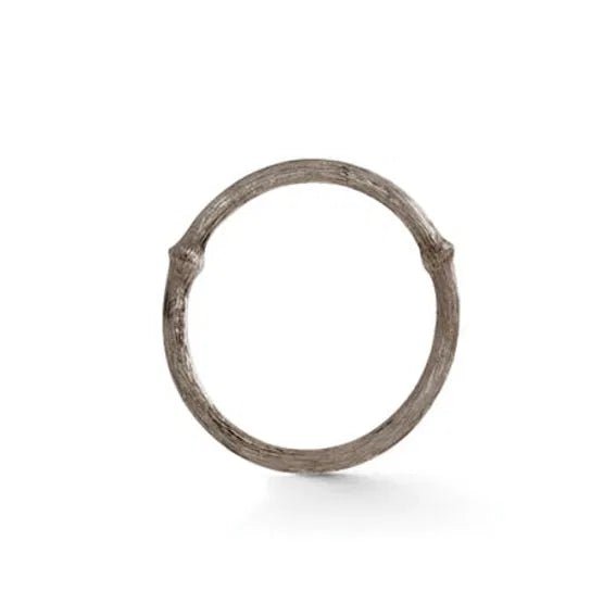 Ole Lynggaard Nature Ring No 1 - 18ct White Gold with Black Oxidised Finish - Aurum Jewels