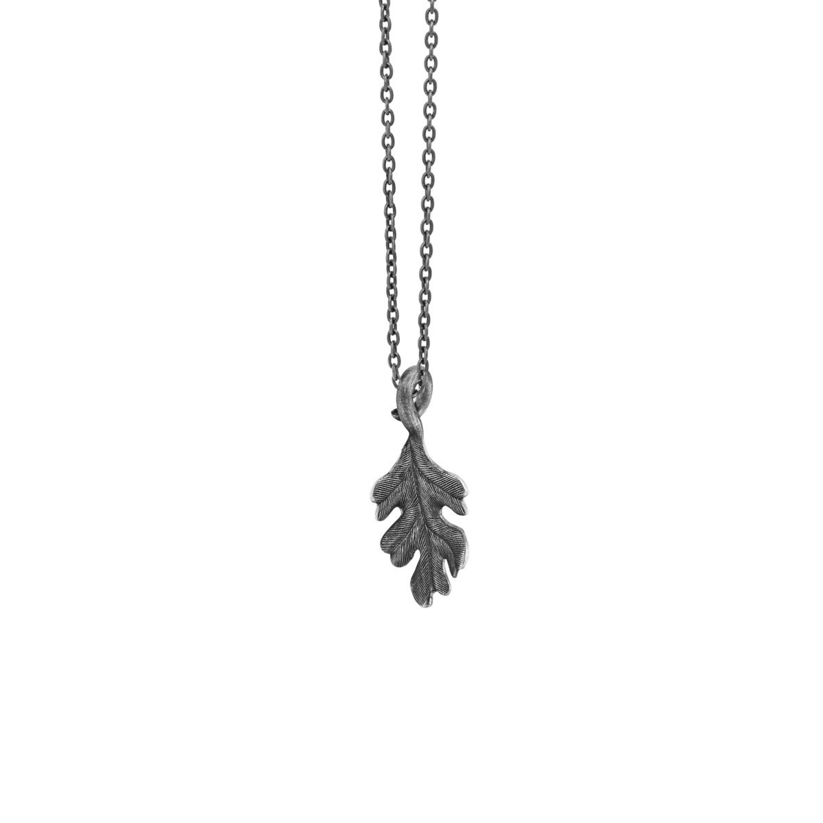 Ole Lynggaard Oak Leaf Pendant Medium Silver Oxidised - Aurum Jewels