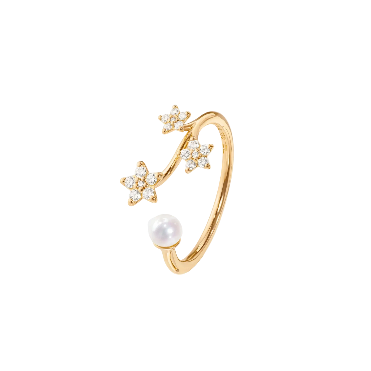 Ole Lynggaard Shooting Stars Ring Diamond & Pearl Medium - Aurum Jewels