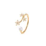 Ole Lynggaard Shooting Stars Ring Diamond & Pearl Medium - Aurum Jewels