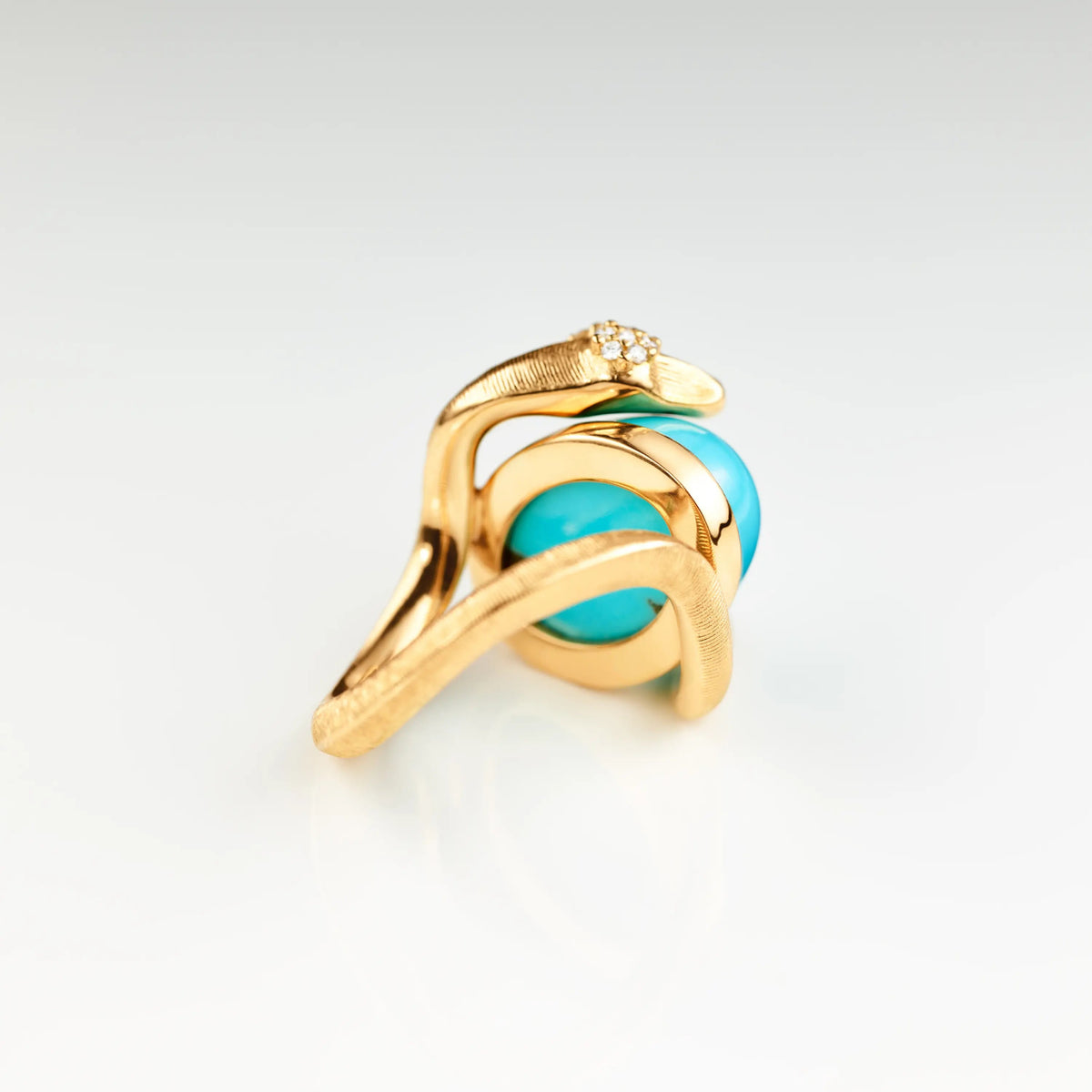 Ole Lynggaard Snake Ring with Turquoise & Diamonds - Aurum Jewels
