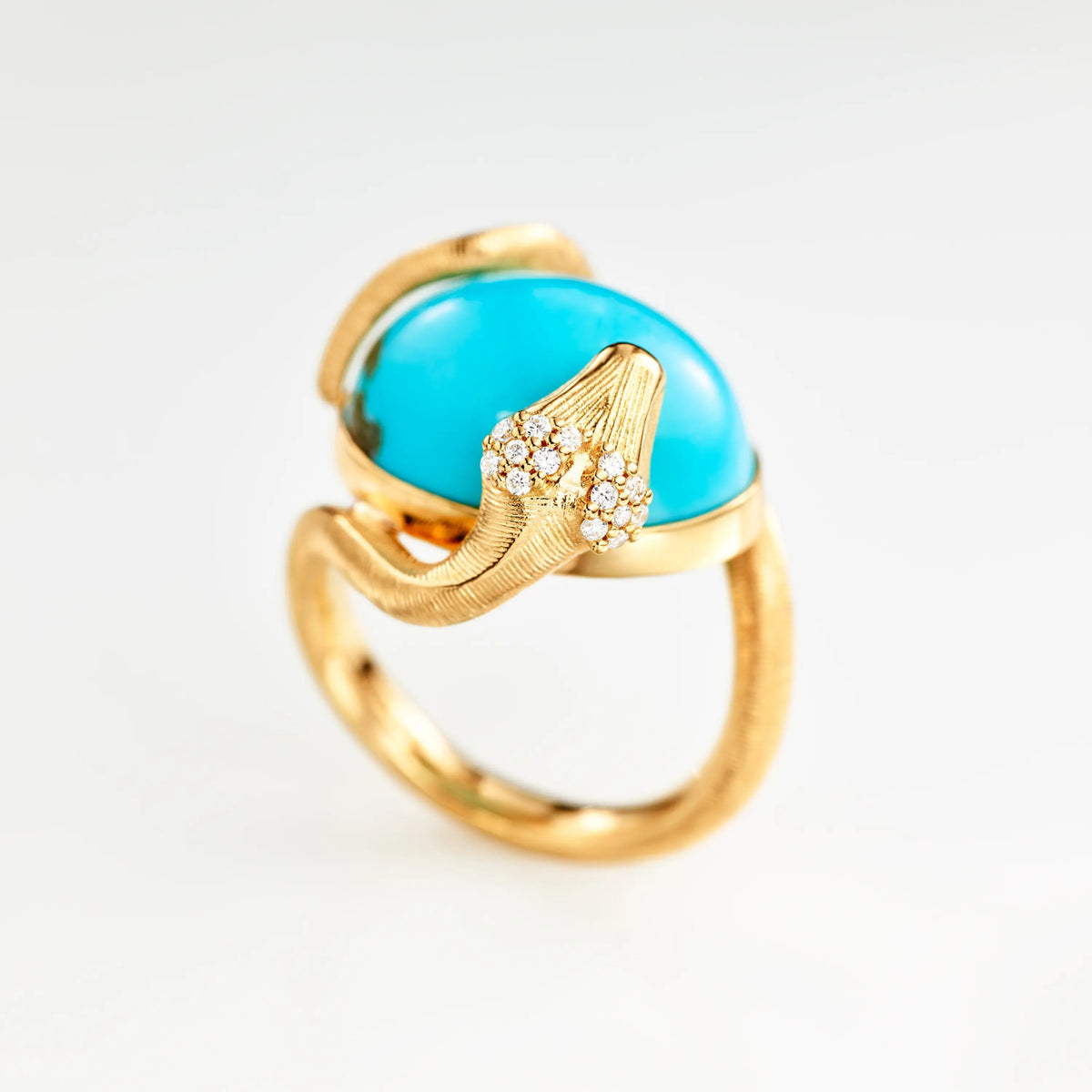 Ole Lynggaard Snake Ring with Turquoise & Diamonds - Aurum Jewels