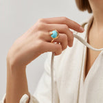 Ole Lynggaard Snake Ring with Turquoise & Diamonds - Aurum Jewels