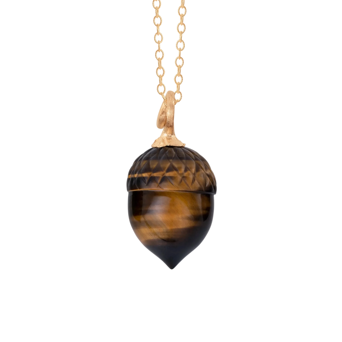 Ole Lynggaard Tigers Eye Acorn Pendant - Aurum Jewels