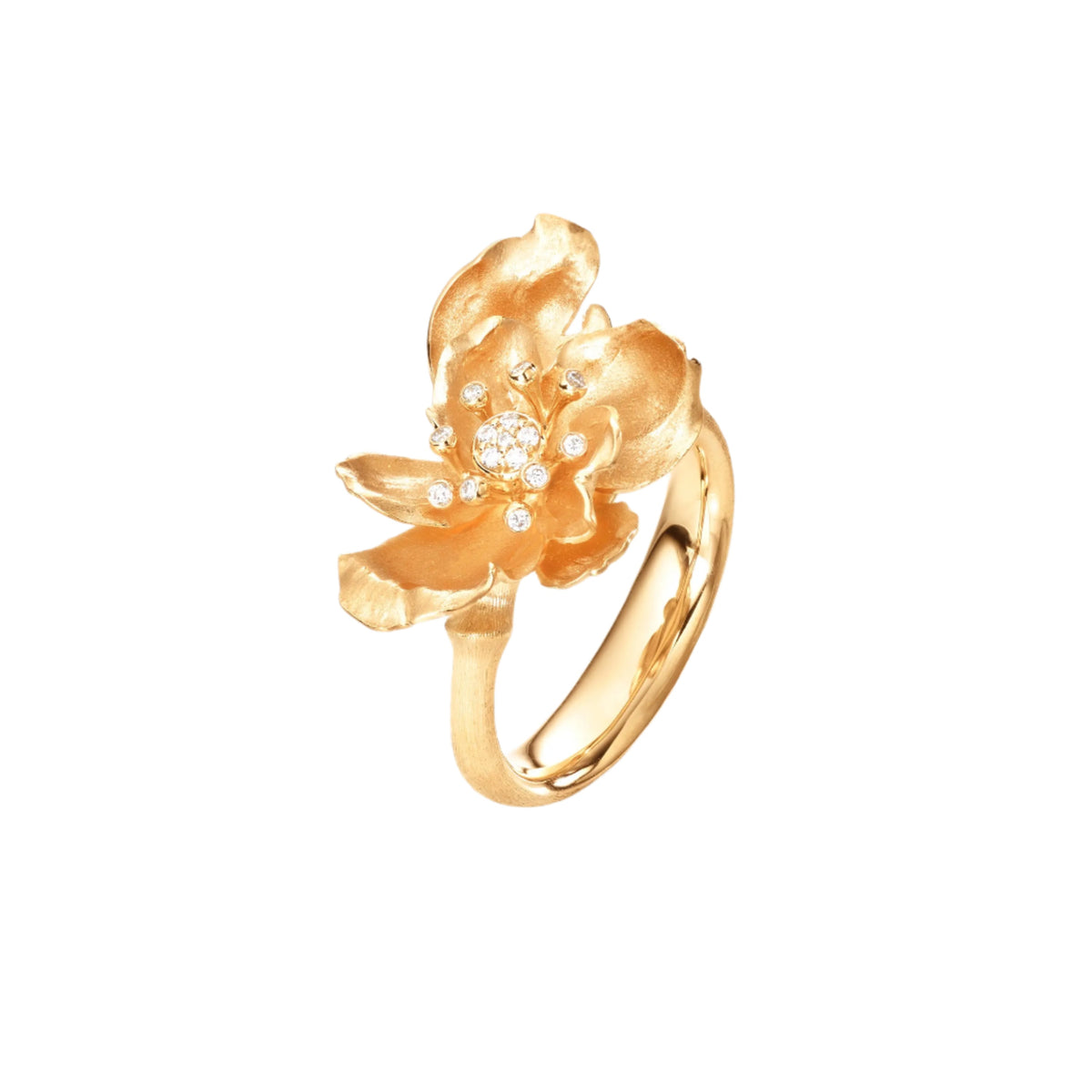 Ole Lynggaard Wild Rose Ring with Diamonds - Aurum Jewels