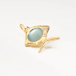 Ole Lynggaard Young Fish Pendant with Aquamarine - Aurum Jewels