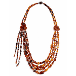 Opera Length Multi - strand Amber Necklace - Aurum Jewels