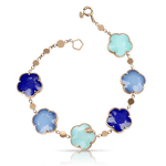 Pasquale Bruni Petit Joli Bracelet in 18k Rose Gold with Blue gems & Diamonds - Aurum Jewels