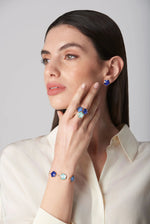 Pasquale Bruni Petit Joli Bracelet in 18k Rose Gold with Blue gems & Diamonds - Aurum Jewels