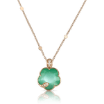 Pasquale Bruni Petit Joli Lunaire Necklace in 18k Rose Gold Lunar Garden gem with White & Champagne Diamonds - Aurum Jewels