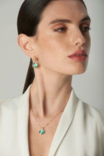 Pasquale Bruni Petit Joli Lunaire Necklace in 18k Rose Gold Lunar Garden gem with White & Champagne Diamonds - Aurum Jewels