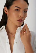 Pasquale Bruni Petit Joli Necklace in 18k Rose Gold with Pink Chalcedony, White & Champagne Diamonds - Aurum Jewels