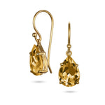 Pear Shape Citrine Drop Earrings - Aurum Jewels