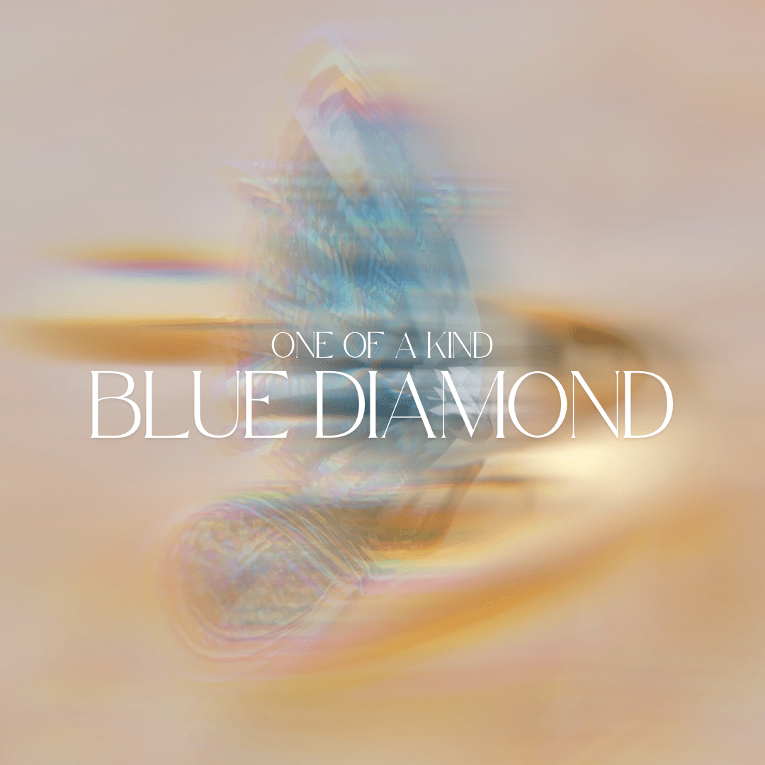 Pear Shaped Blue & White Diamond Engagement Ring - Aurum Jewels