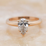 Pear Shaped Diamond Solitaire Engagement Ring - Aurum Jewels