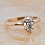 Pear Shaped Diamond Solitaire Engagement Ring - Aurum Jewels