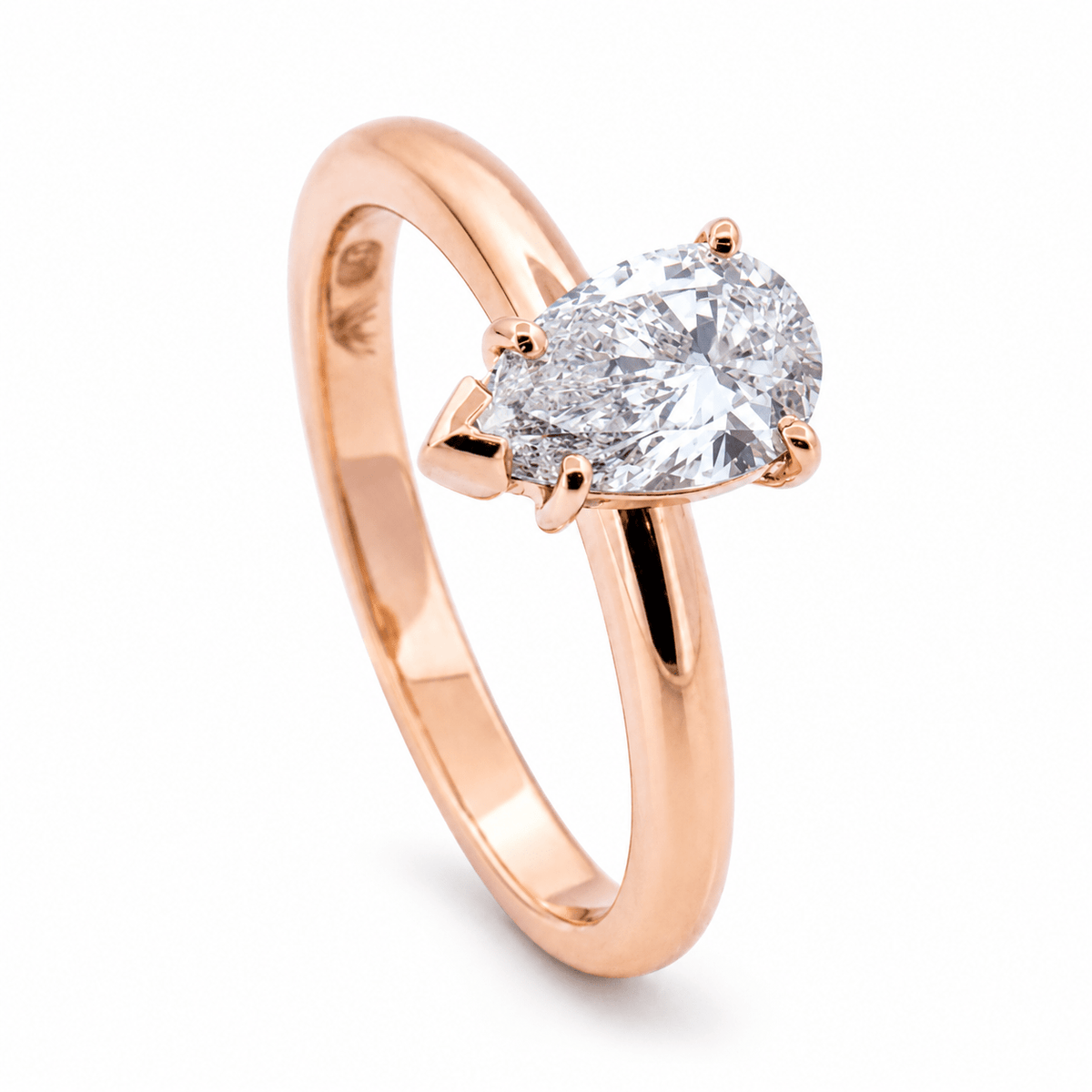 Pear Shaped Diamond Solitaire Engagement Ring - Aurum Jewels