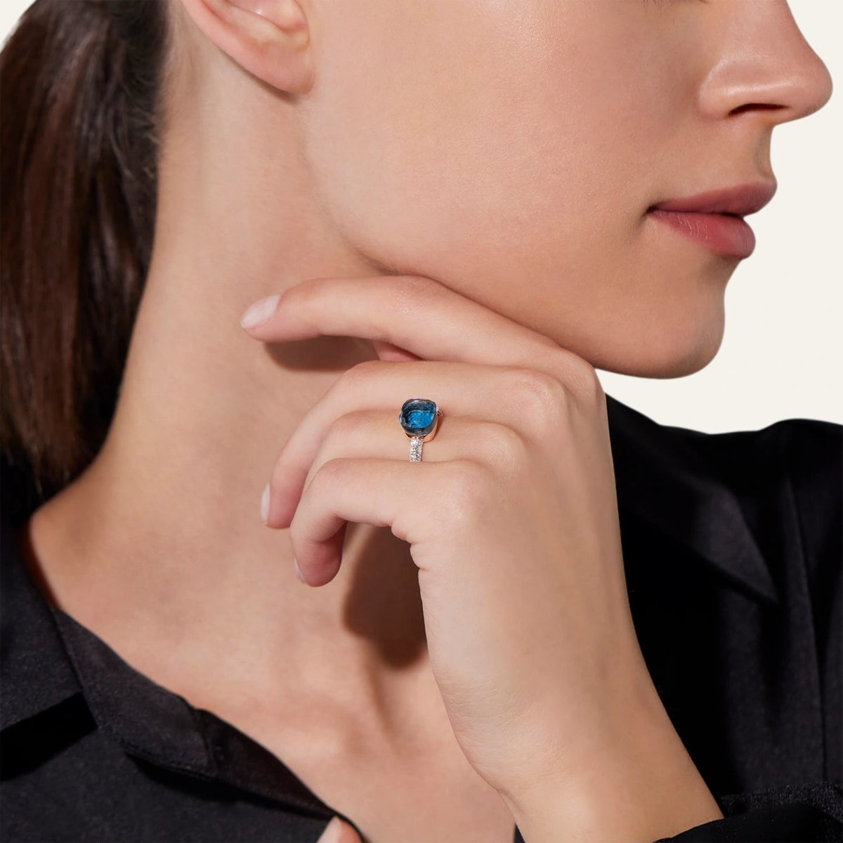 Pomellato Nudo Blue Topaz, Turquoise & Diamond Ring - Aurum Jewels