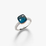 Pomellato Nudo Classic Ring London Blue Topaz & Diamonds - Aurum Jewels