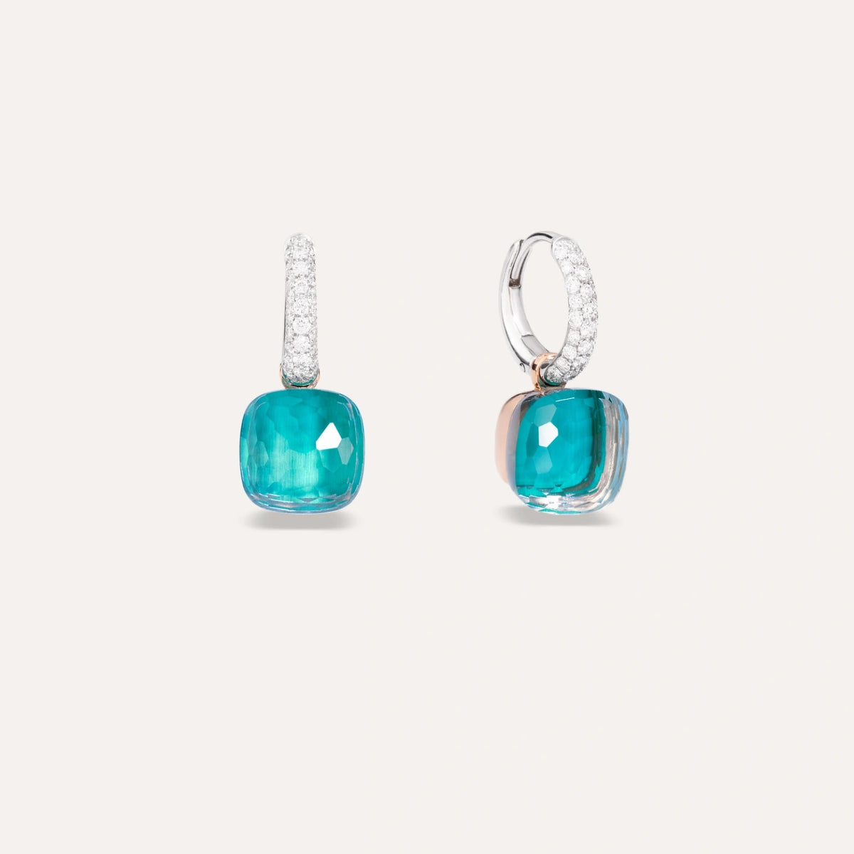 Pomellato Nudo Deep Blue Topaz & Diamond Earrings - Aurum Jewels