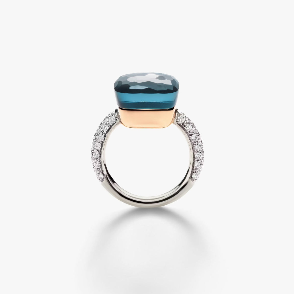 Pomellato Nudo Maxi Ring London Blue Topaz & Diamond - Aurum Jewels