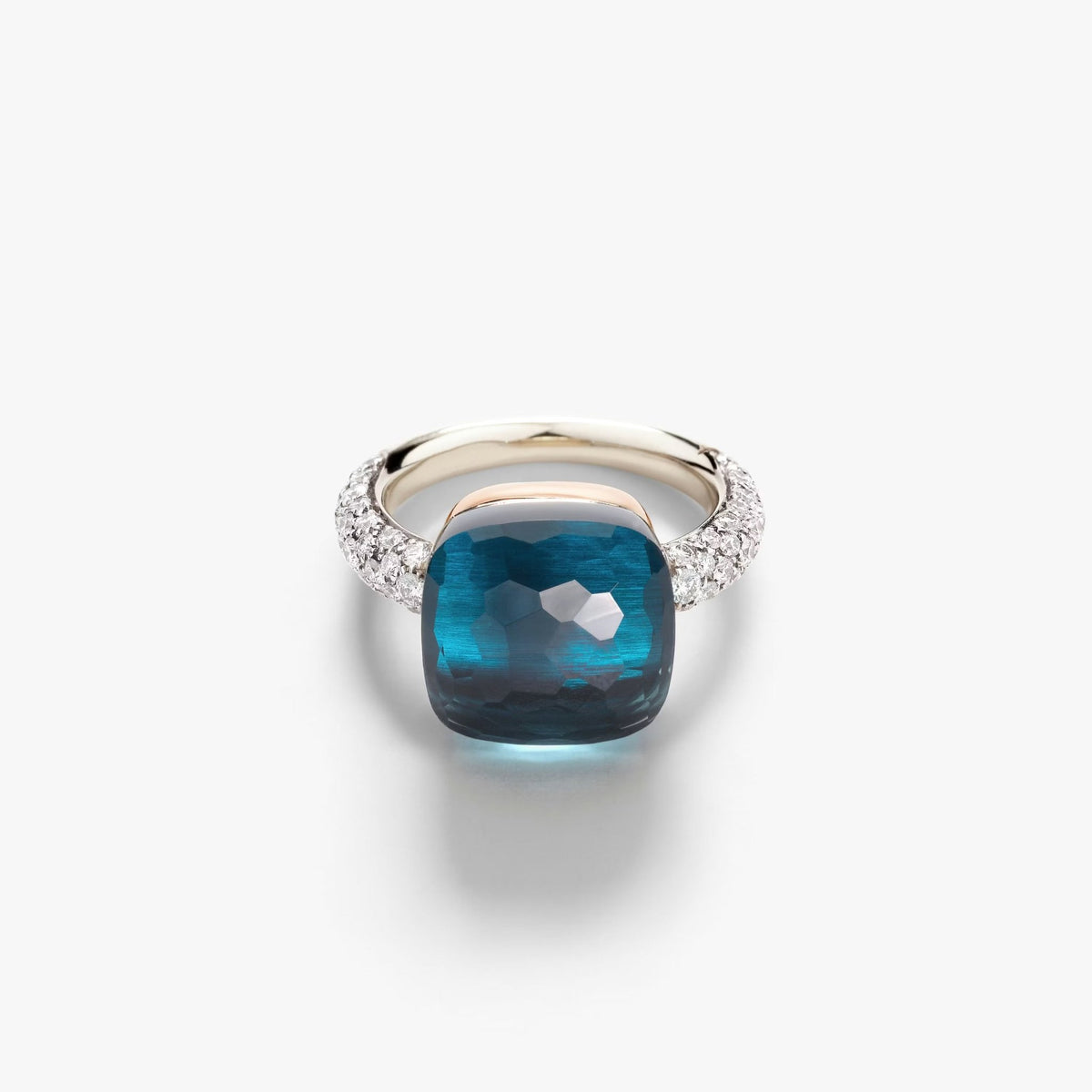 Pomellato Nudo Maxi Ring London Blue Topaz & Diamond - Aurum Jewels
