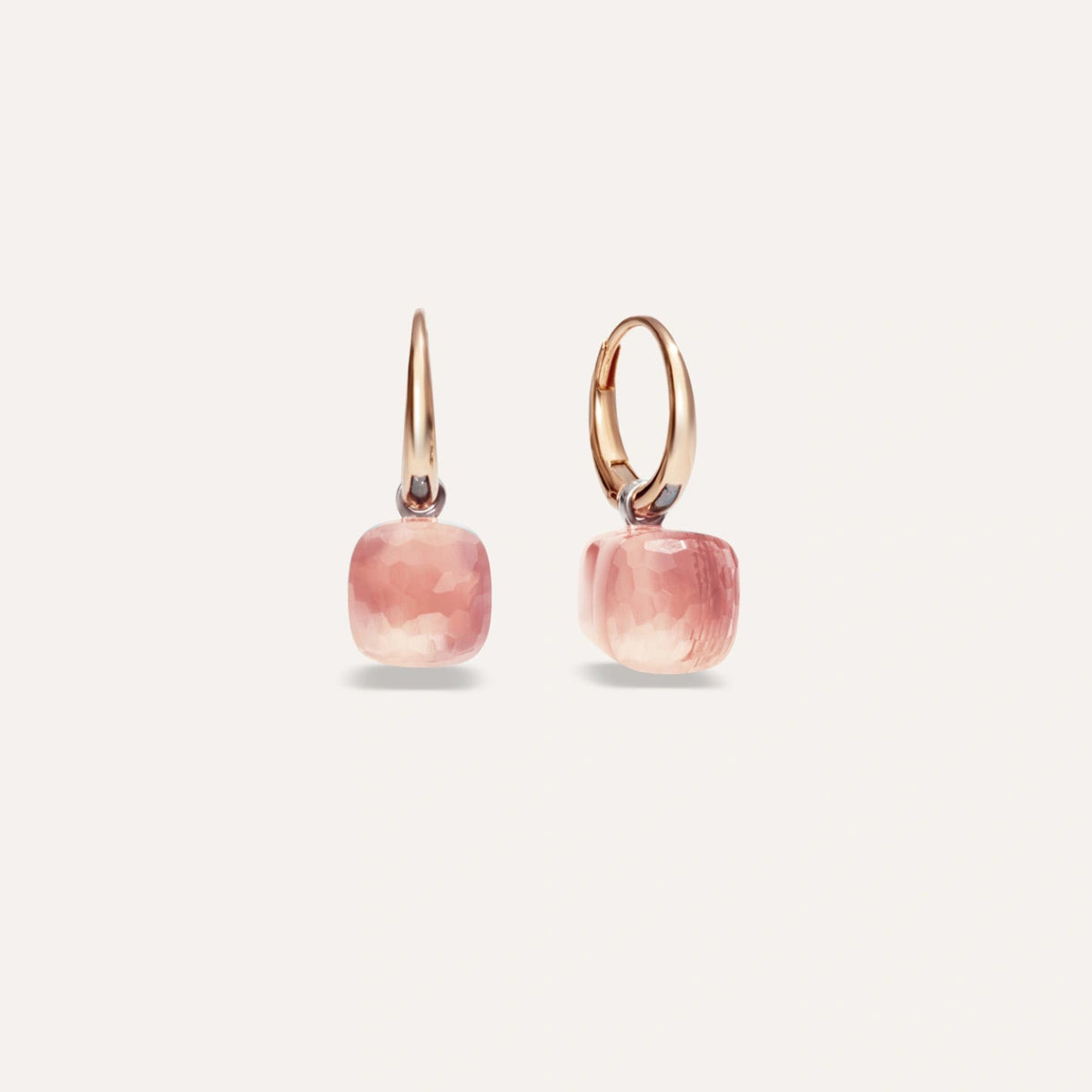 Pomellato Nudo Petit Earrings with Rose Quartz - Aurum Jewels