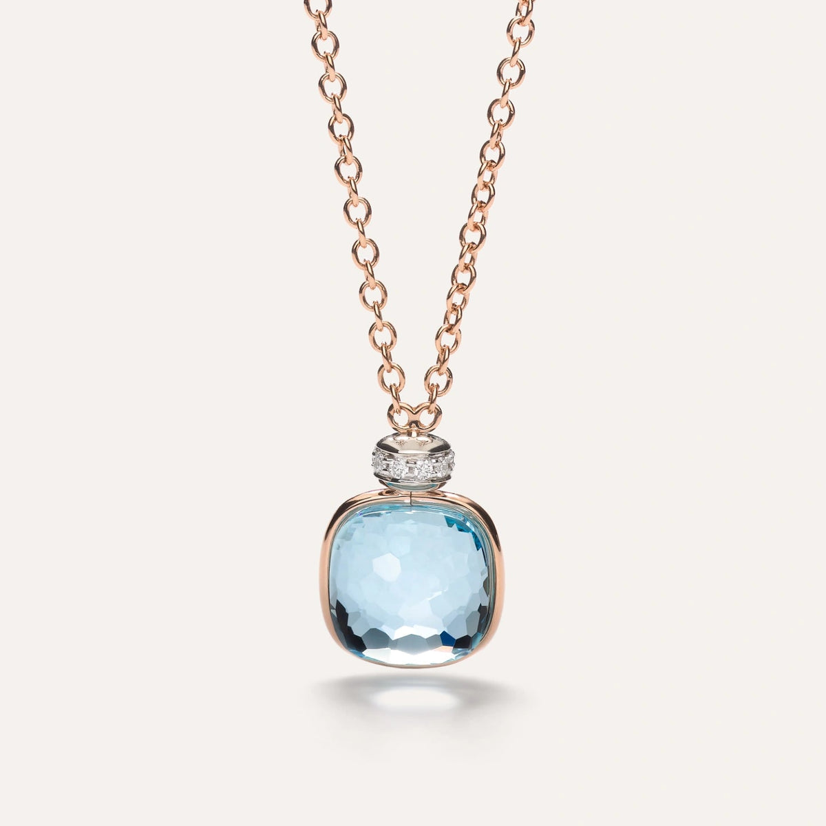 Pomellato Nudo Sky Blue Topaz Necklace with Diamonds - Aurum Jewels