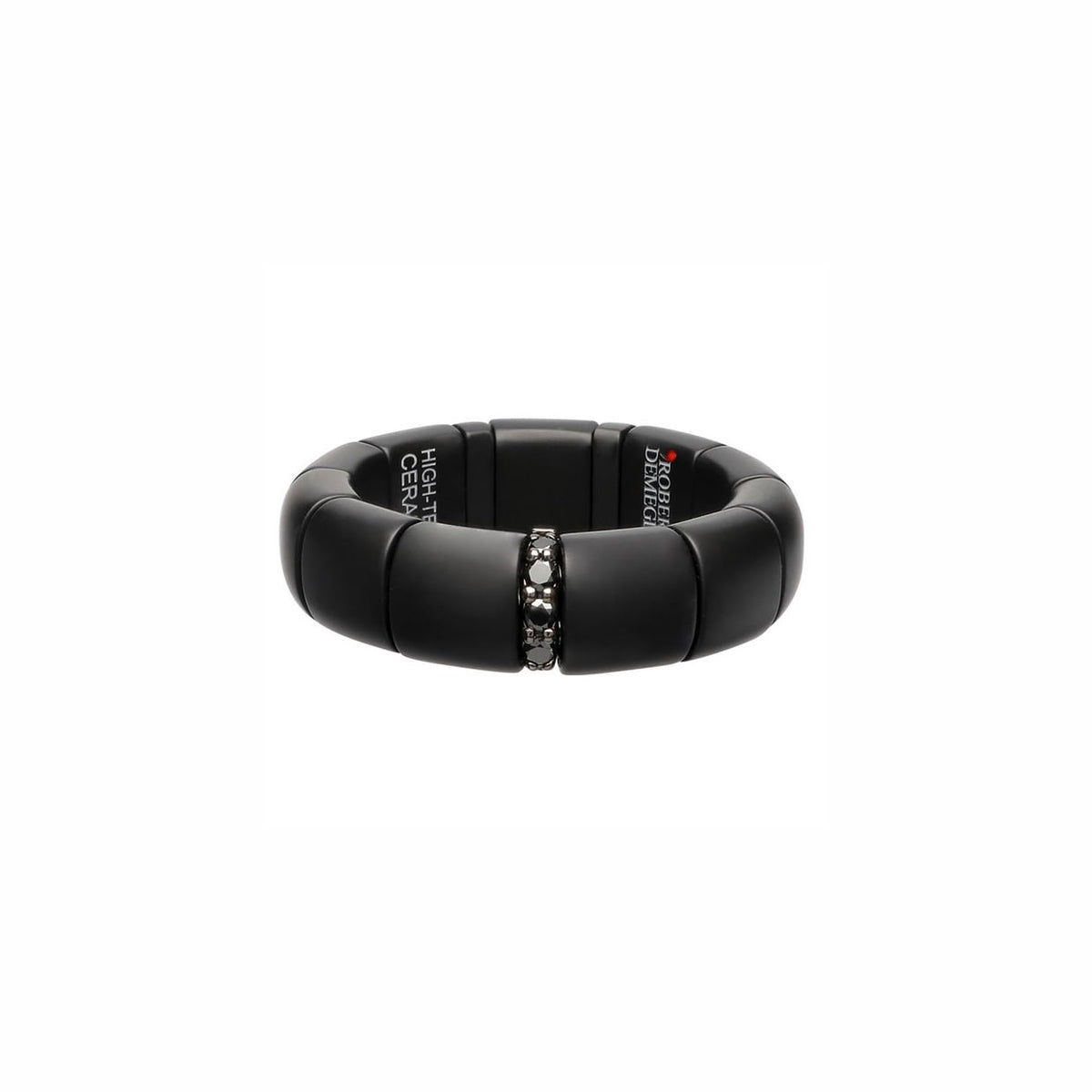 Roberto Demeglio Pura Black Ceramic & Black Diamond Ring - Aurum Jewels