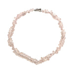 Rose Quartz Gemstone Briolette Shaped Beads Necklace - Aurum Jewels