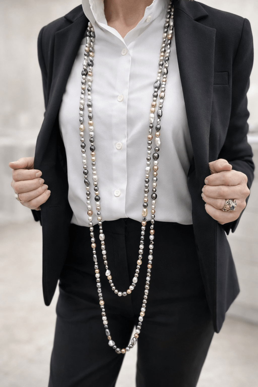 South Sea & Keshi Pearl Long Strand Necklace - Aurum Jewels