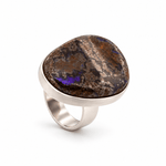 Sterling Silver & Boulder Opal Dress Ring - Aurum Jewels