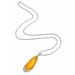 Sterling Silver Butterscotch Amber Pendant - Aurum Jewels