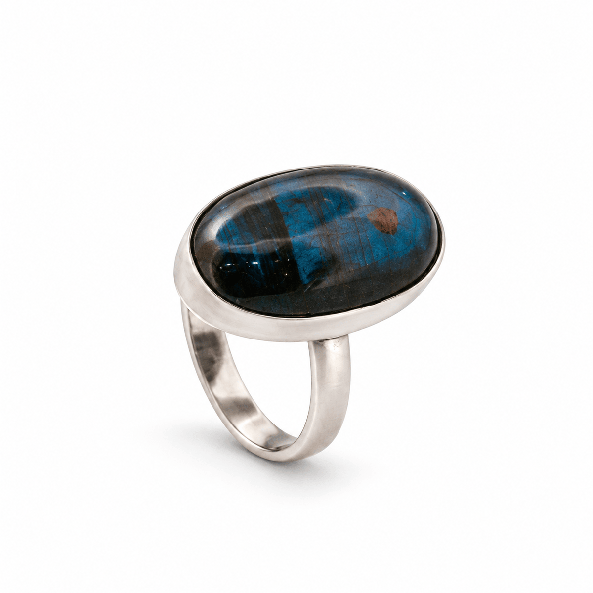 Sterling Silver & Oval African Kyanite Dress Ring - Aurum Jewels