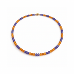 Tanzanite & Mandarin Garnet Gemstone Bead Necklace - Aurum Jewels