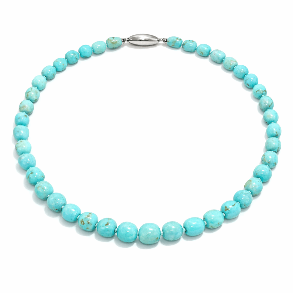 Turquoise Gemstone Bead Necklace 8mm - 9mm - Aurum Jewels