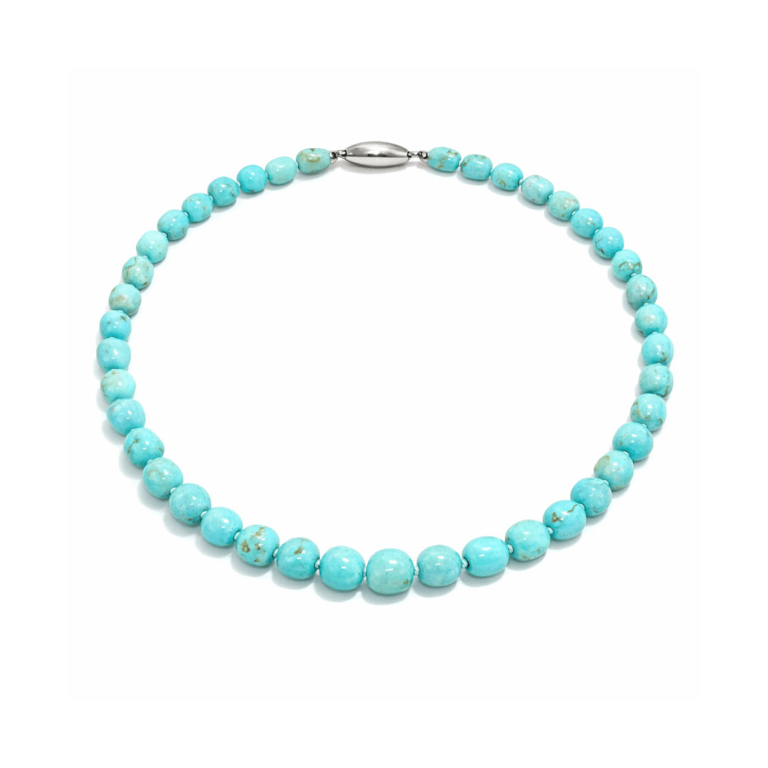 Turquoise Gemstone Bead Necklace 8mm - 9mm - Aurum Jewels