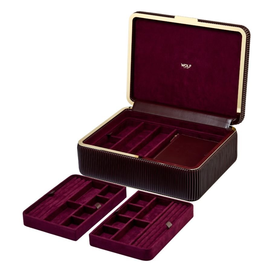 Wolf Bella Large Jewellery Box in Bordeaux - Aurum Jewels