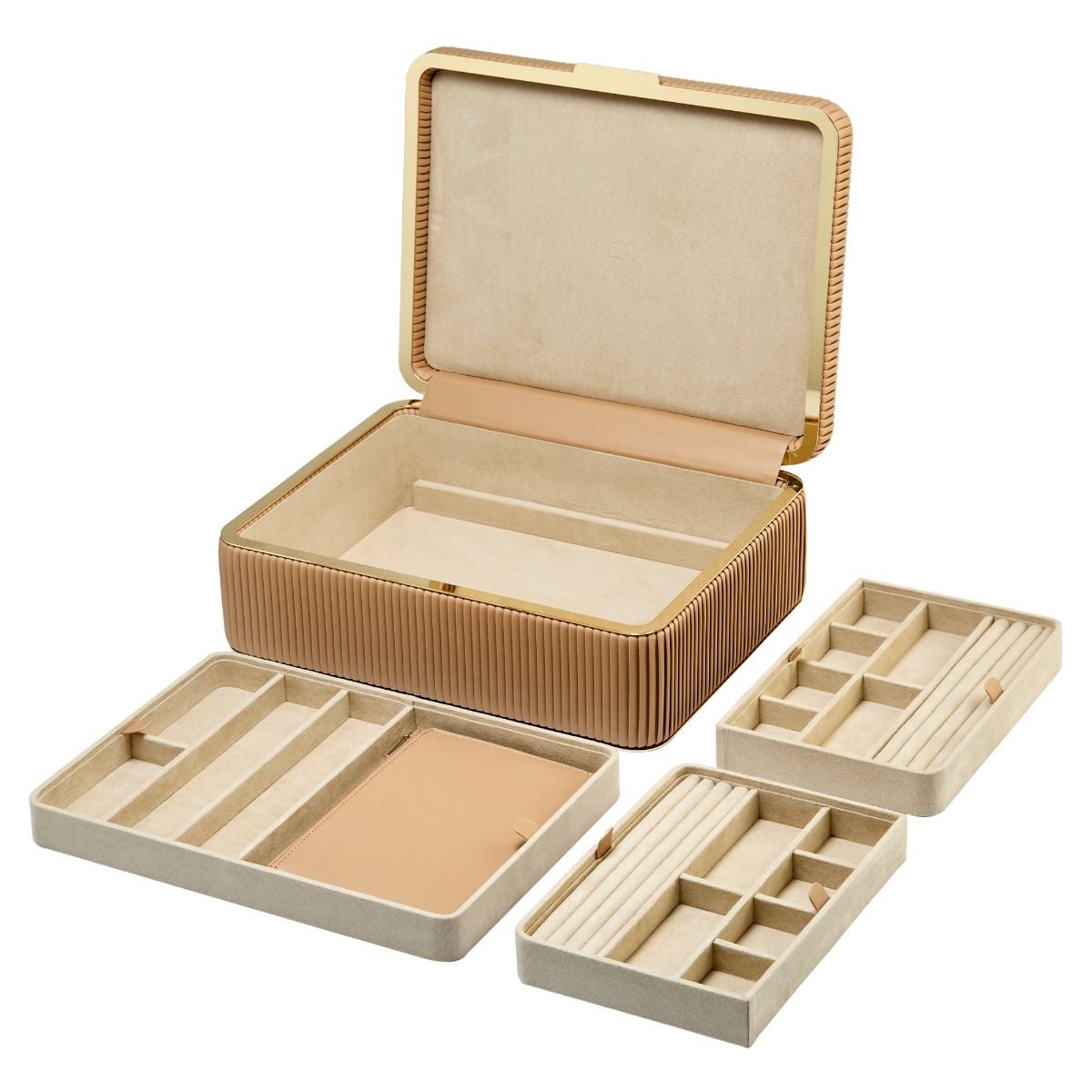 WOLF Bella Large Jewellery Box Mocha - Aurum Jewels