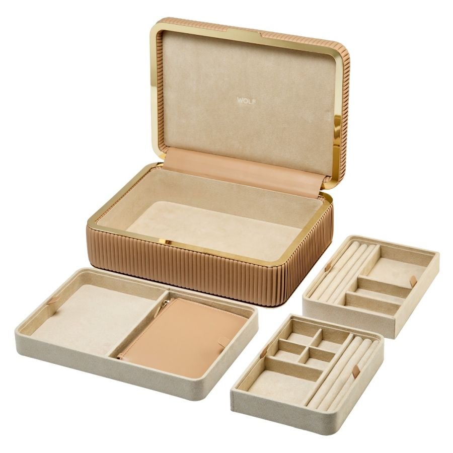 Wolf Bella Medium Jewellery Box in Mocha - Aurum Jewels
