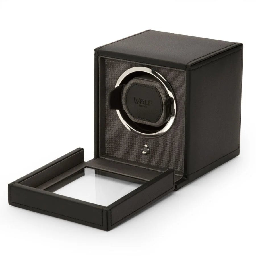 Wolf Cub Single Watch Winder With Cover - Aurum Jewels